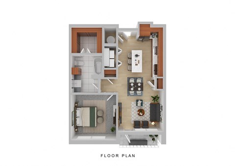 a floor plan of a house with a bedroom and a living room